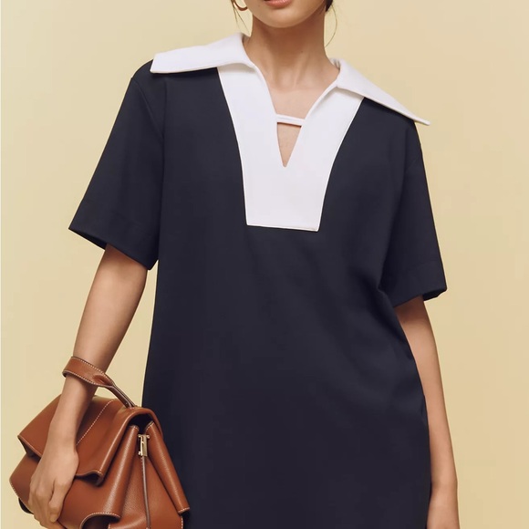 Anthropologie Dresses & Skirts - Navy Dress with White Collar